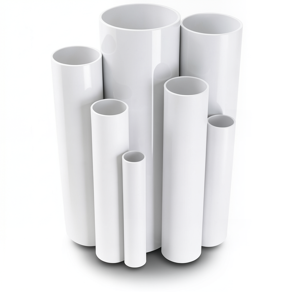 مواسير UPVC جدول 40 مقاس ½ إنش سمك 2.8 مم لون أبيض