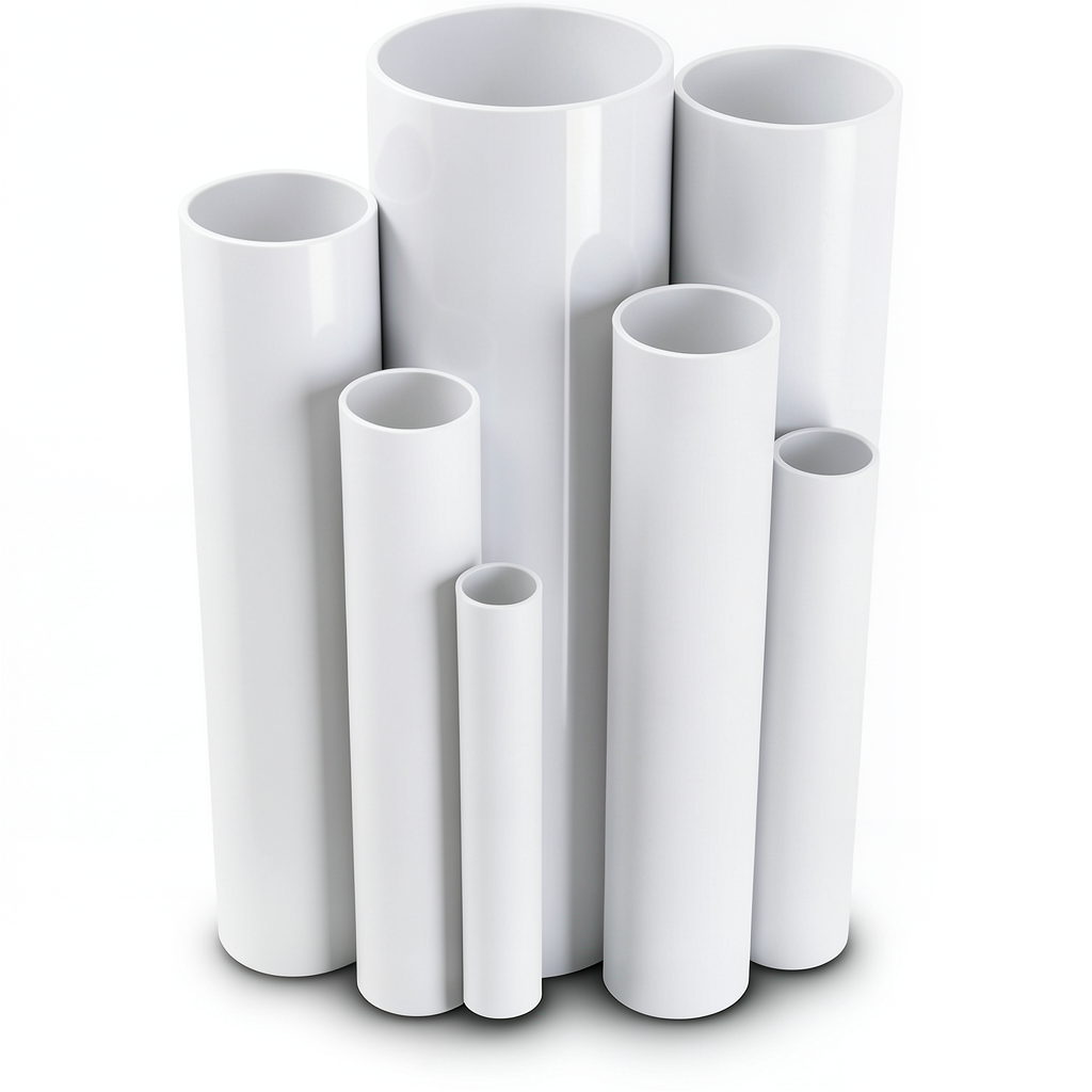 مواسير UPVC جدول 80 مقاس ½ إنش سمك 3.7 مم لون أبيض