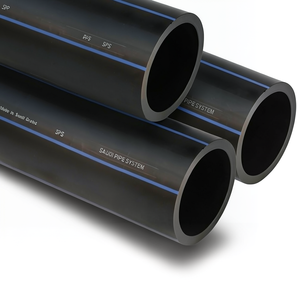 SPS HDPE Pipes PE 80 Pressure 12.5 Bar Outside Diameter 225 mm Thickness 20.5 mm Black | Saudi Pipes Systems (SPS)