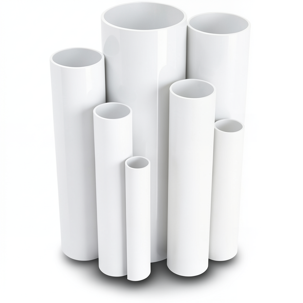 مواسير UPVC جدول 40 مقاس ½ 1 إنش سمك 3.7 مم لون أبيض