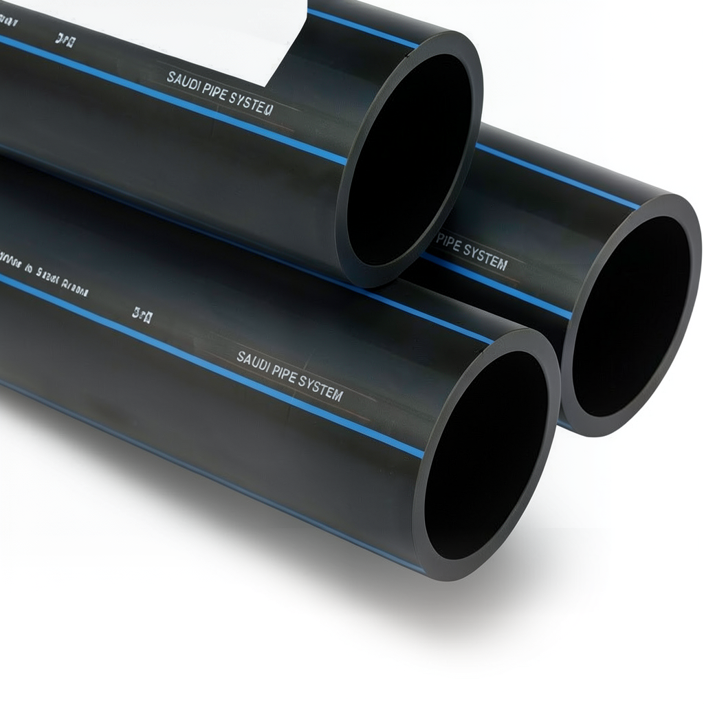 SPS HDPE Pipes PE 80 Pressure 5 Bar Outside Diameter 250 mm Thickness 9.6 mm Black | Saudi Pipes Systems (SPS)