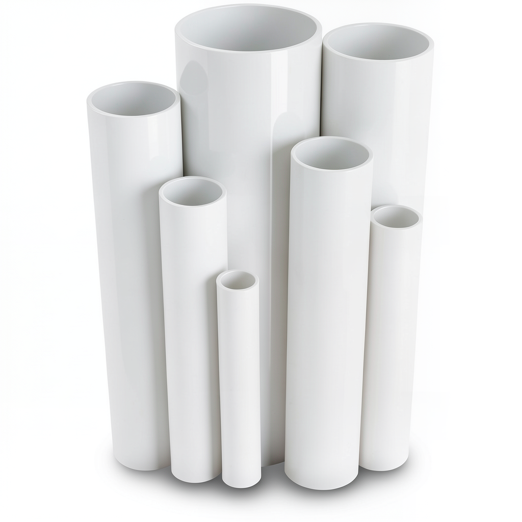 مواسير UPVC جدول 80 مقاس ½ إنش سمك 3.7 مم لون أبيض