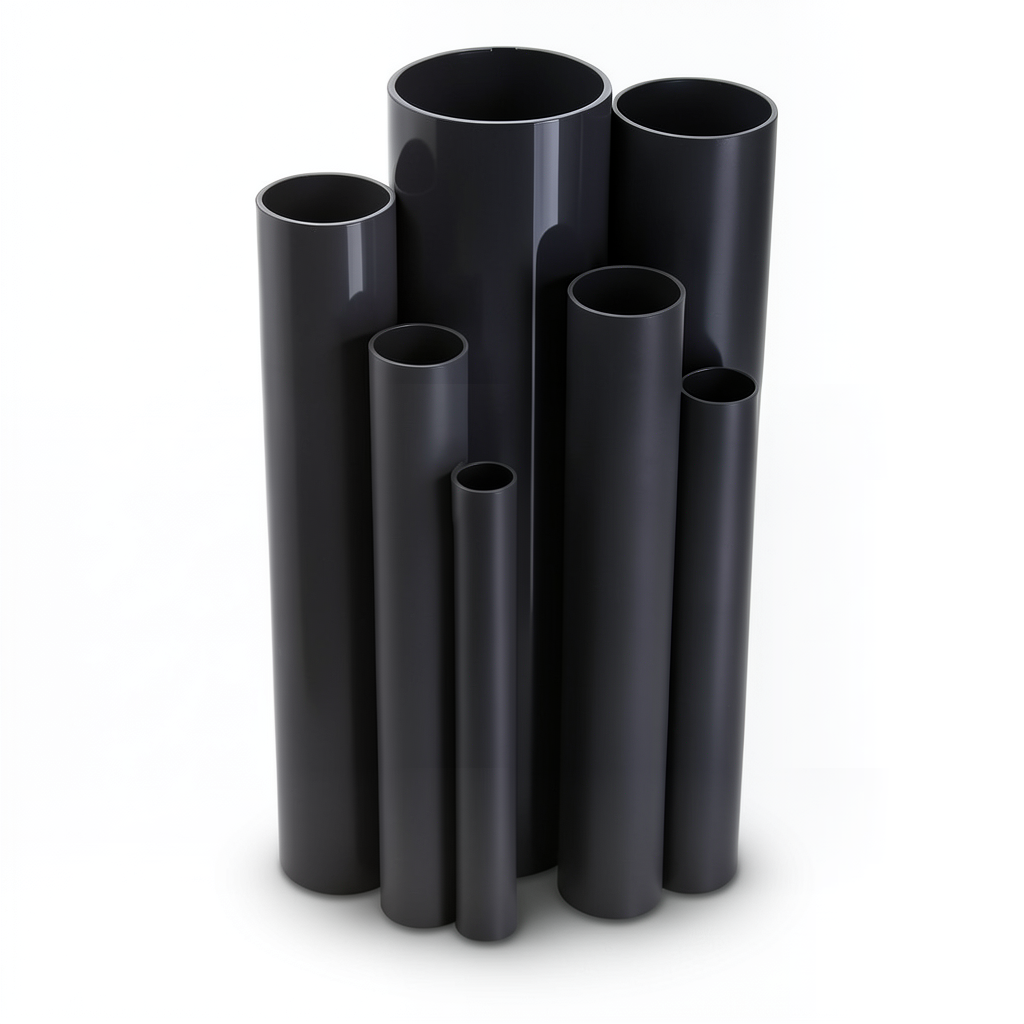 مواسير UPVC ضغط اسمي 10 بار قطر خارجي 225 مم سمك 10.8 مم لون اسود