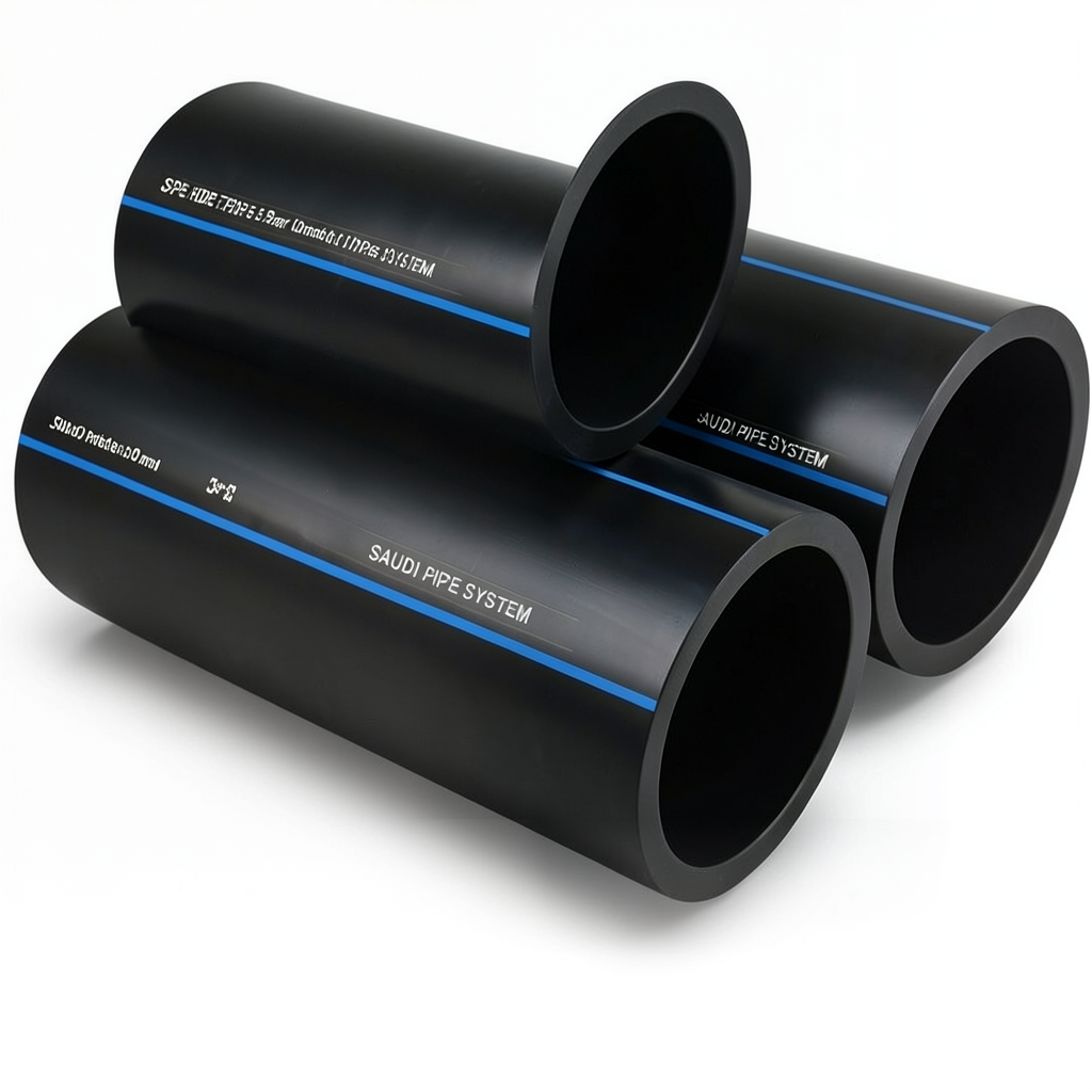 SPS HDPE Pipes PE 80 Pressure 5 Bar Outside Diameter 180 mm Thickness 6.9 mm Black | Saudi Pipes Systems (SPS)