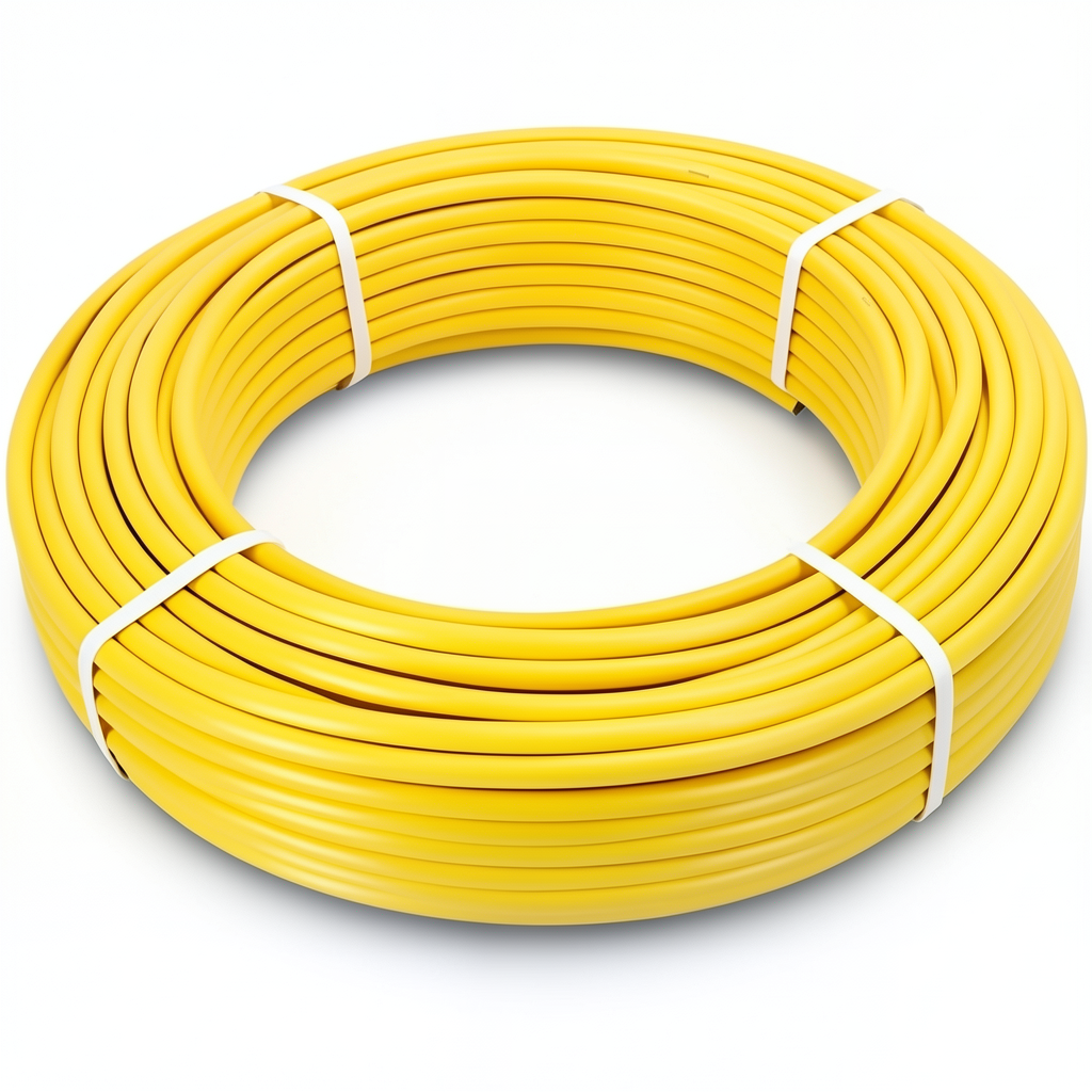 أنابيب HDPE PE 80 ضغط 8 بار قطر خارجي 63 مم سمك 5.8 مم لون أصفر