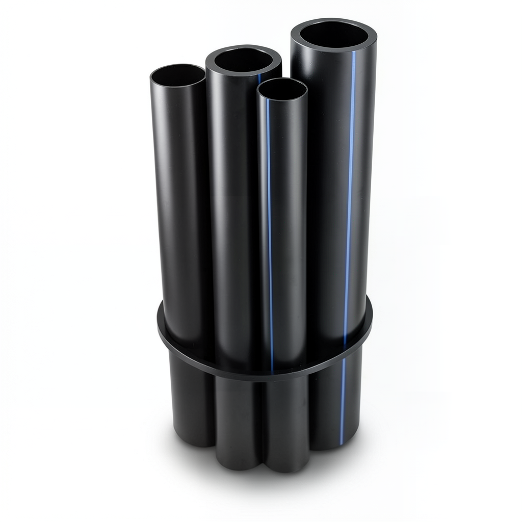 أنابيب HDPE PE 100 ضغط 10 بار قطر 500 مم سمك 45.5 مم لون أسود