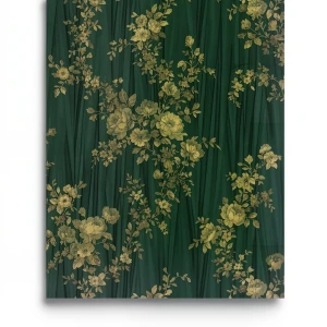Italian Wall Decoration Floral Wallpaper 10m×0.73m Dark Green