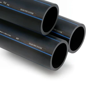مواسير HDPE PE 80 ضغط 8 بار قطر خارجي 180 مم سمك 10.7 مم لون أسود | مصنع أنظمة الانابيب السعودي (SPS)