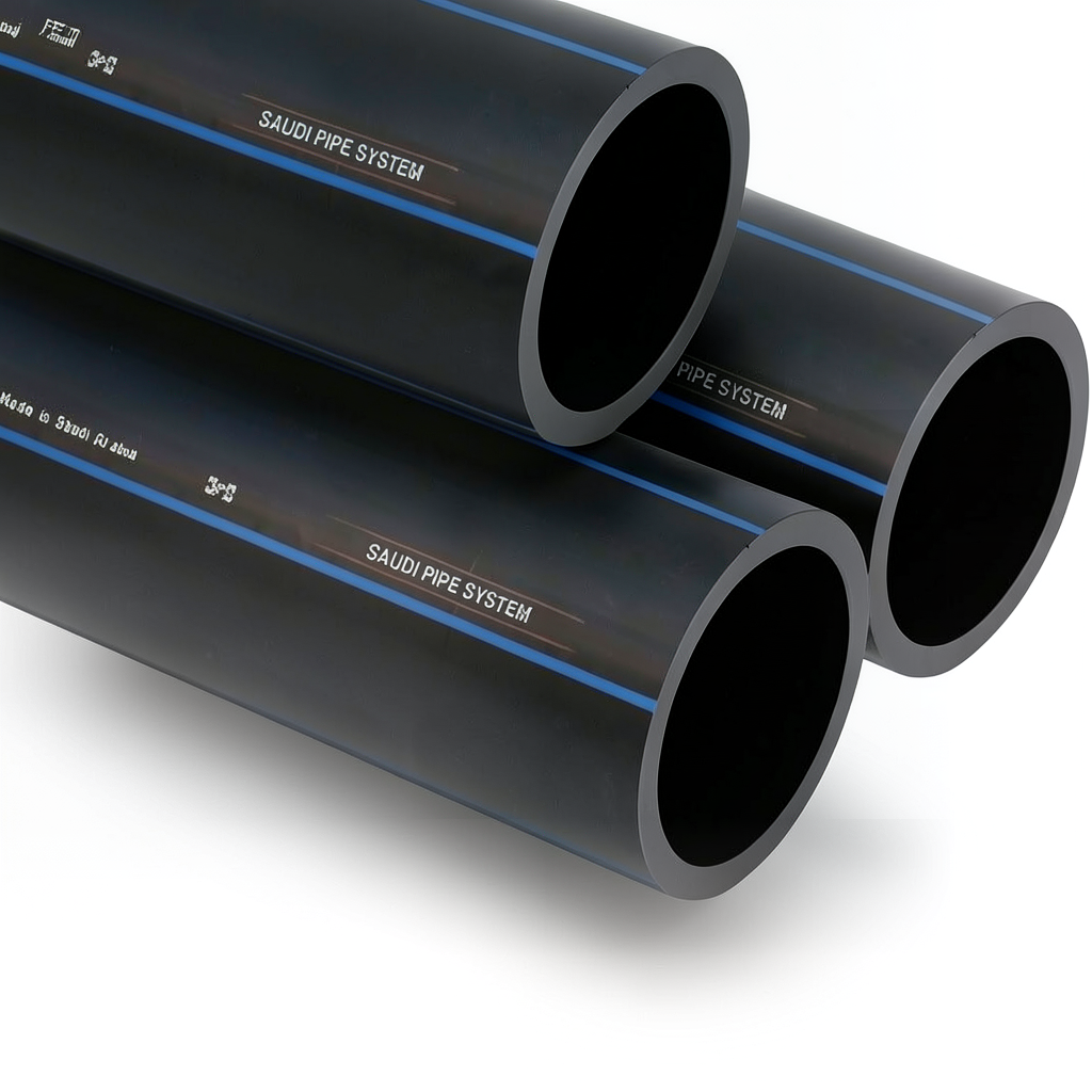 SPS HDPE Pipe PE 80 Pressure 8 Bar Outside Diameter 180 mm Thickness 10.7 mm Black | Saudi Pipes Systems (SPS)