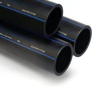 مواسير HDPE السعودي PE 80 ضغط 5 بار قطر خارجي 180 مم سمك 6.9 مم لون اسود | مصنع أنظمة الانابيب السعودي (SPS)