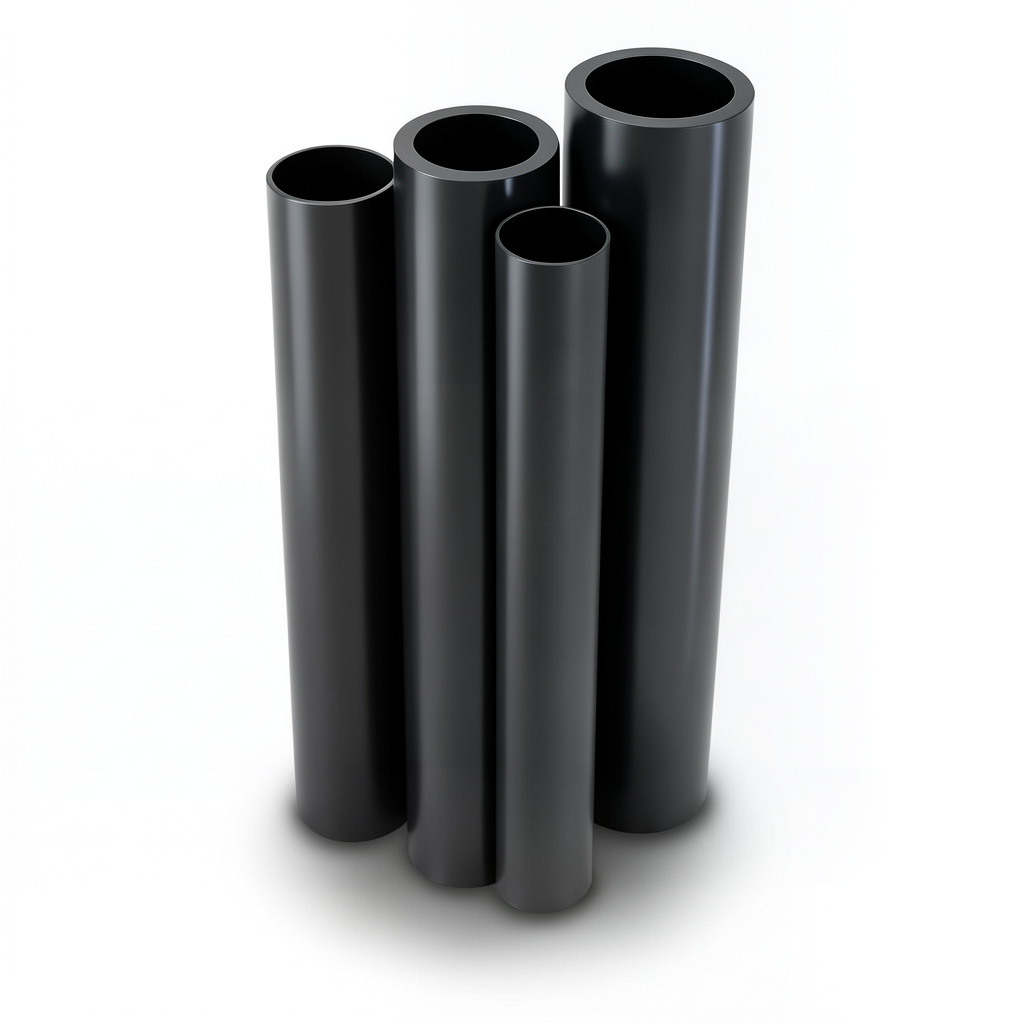 Al-Rajhi HDPE Pipes PE 80 Pressure 8 Bar 500 mm Diameter 45.5 mm Thickness Black