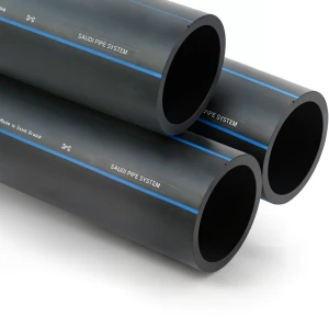 مواسير HDPE PE 80 ضغط 8 بار قطر خارجي 180 مم سمك 10.7 مم لون أسود | مصنع أنظمة الانابيب السعودي (SPS)
