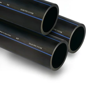 مواسير HDPE السعودي PE 80 ضغط 12.5 بار قطر خارجي 180 مم سمك 16.4 مم لون أسود | مصنع أنظمة الانابيب السعودي (SPS)