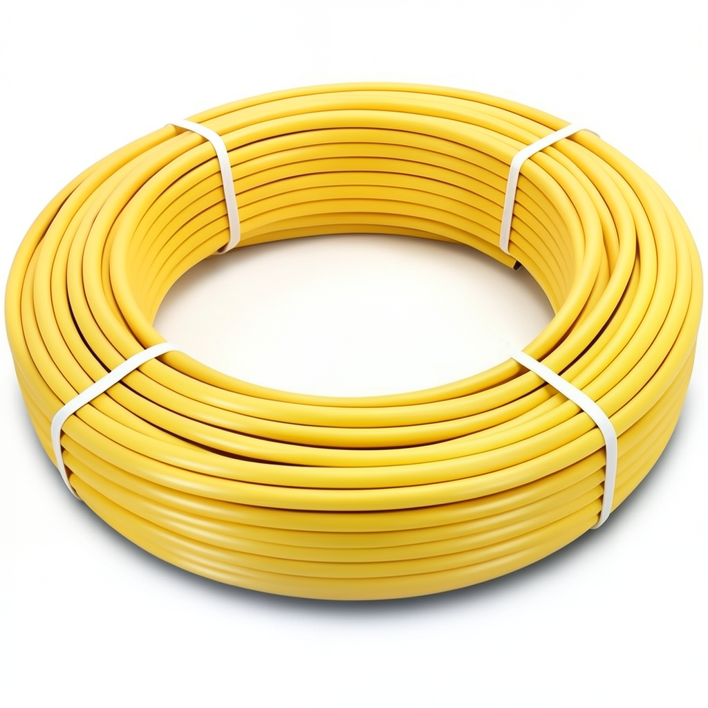 أنابيب HDPE PE 100 ضغط 10 بار قطر خارجي 75 مم سمك 6.8 مم لون أصفر