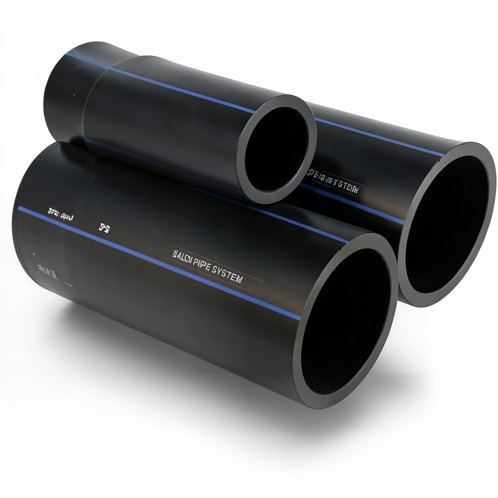 SPS HDPE Pipes PE 80 Pressure 8 Bar Outside Diameter 280 mm Thickness 16.6 mm Black | Saudi Pipes Systems (SPS)
