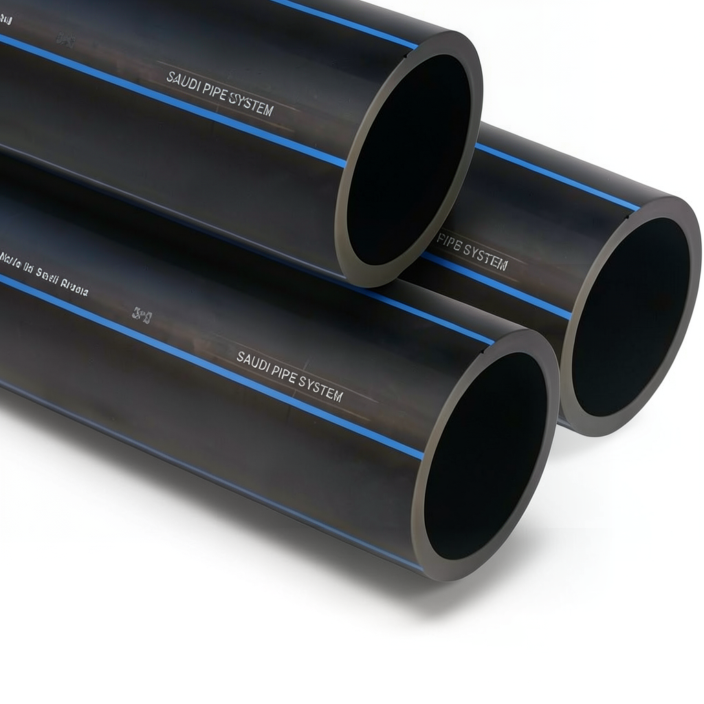 SPS HDPE Pipes PE 80 Pressure 5 Bar Outside Diameter 200 mm Thickness 7.7 mm Black | Saudi Pipes Systems (SPS)