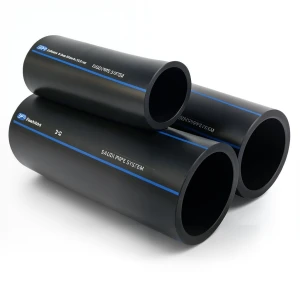 مواسير HDPE السعودي PE 80 ضغط 8 بار قطر خارجي 200 مم سمك 11.9 مم لون أسود | مصنع أنظمة الانابيب السعودي (SPS)