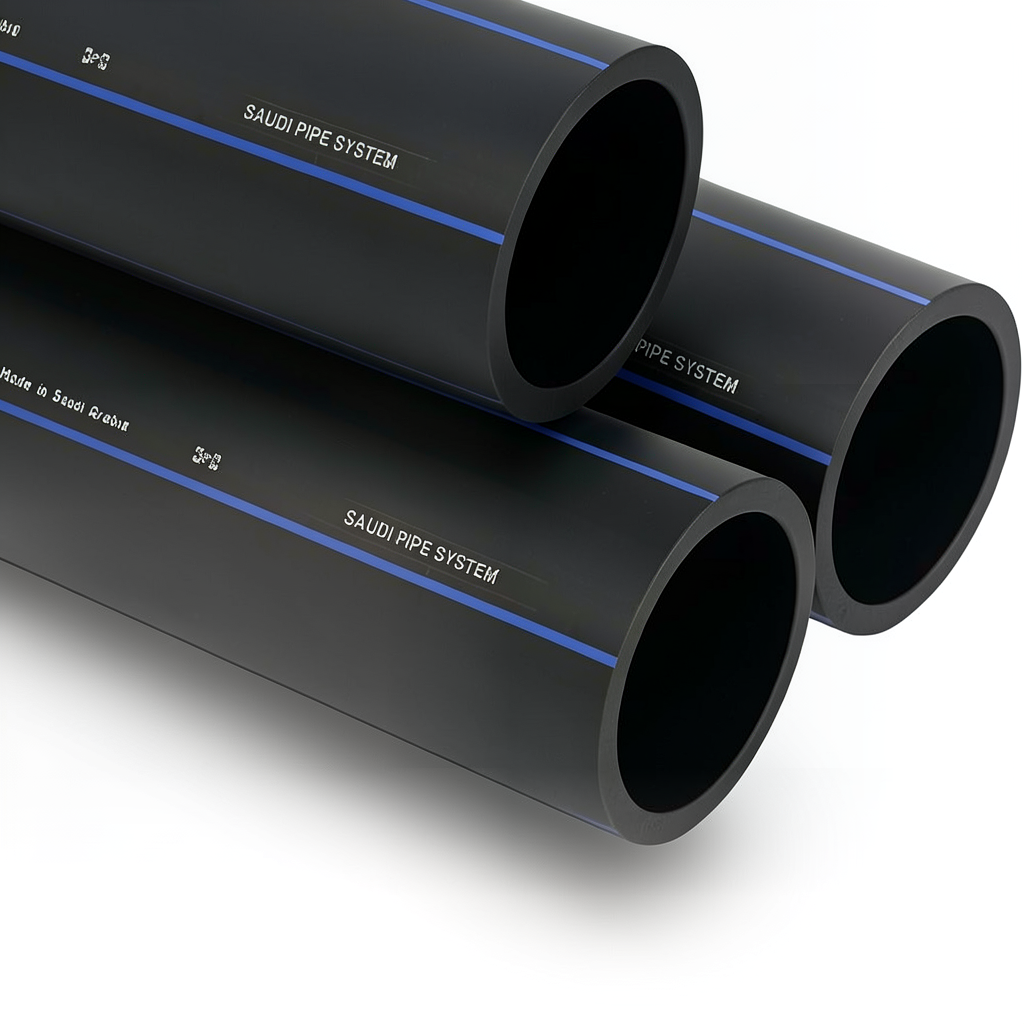 مواسير HDPE السعودي PE 80 ضغط 5 بار قطر خارجي 315 مم سمك 12.1 مم لون اسود | مصنع أنظمة الانابيب السعودي (SPS)