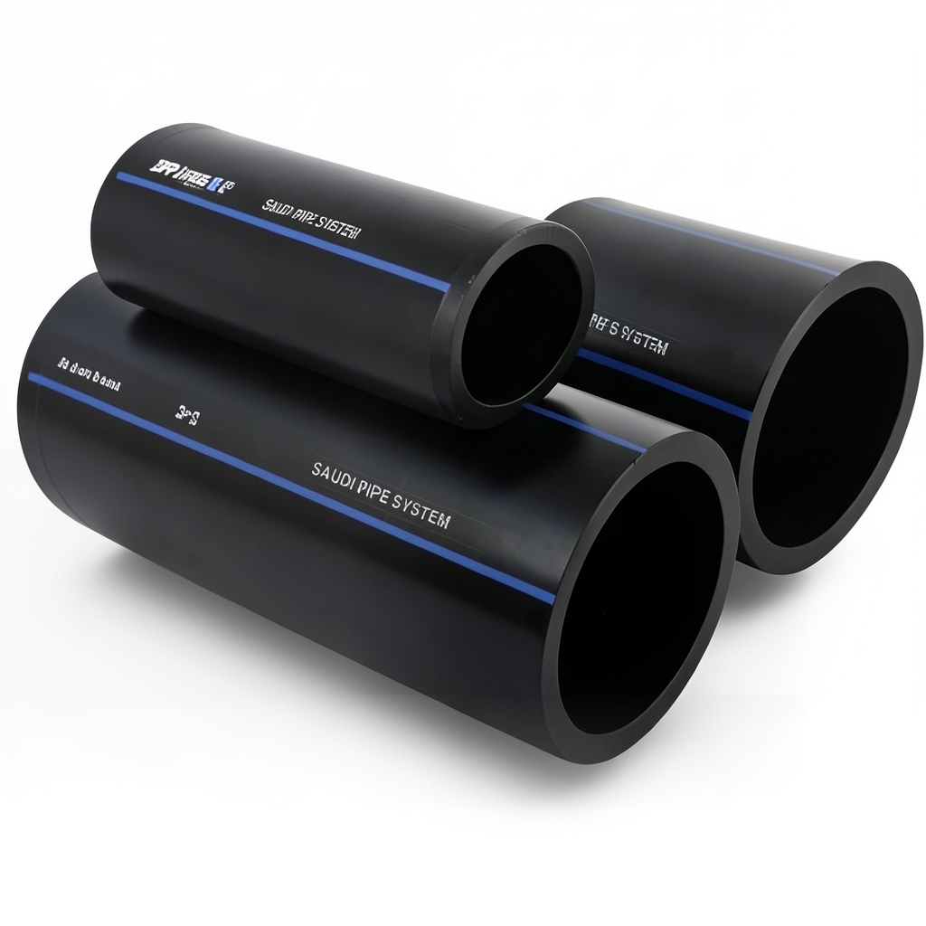 SPS HDPE Pipes PE 80 Pressure 8 Bar Outside Diameter 315 mm Thickness 18.7 mm Black | Saudi Pipes Systems (SPS)