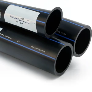 مواسير HDPE السعودي PE 80 ضغط 12.5 بار قطر خارجي 225 مم سمك 20.5 مم لون اسود | مصنع أنظمة الانابيب السعودي (SPS)
