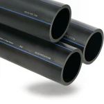 مواسير HDPE PE 80 ضغط 5 بار قطر خارجي 250 مم سمك 9.6 مم لون أسود | مصنع أنظمة الانابيب السعودي (SPS)