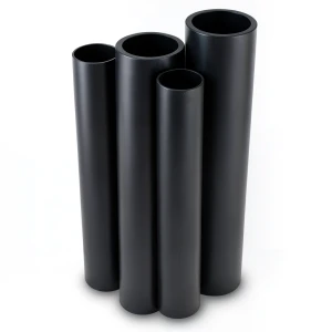 مواسير HDPE بولي ايثيلين عالي الكثافة PE 80 ضغط 8 بار قطر 450 مم سمك 40.9 مم لون أسود