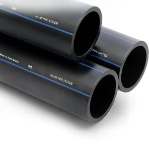 مواسير HDPE السعودي PE 80 ضغط 8 بار قطر خارجي 250 مم سمك 14.8 مم لون اسود | مصنع أنظمة الانابيب السعودي (SPS)