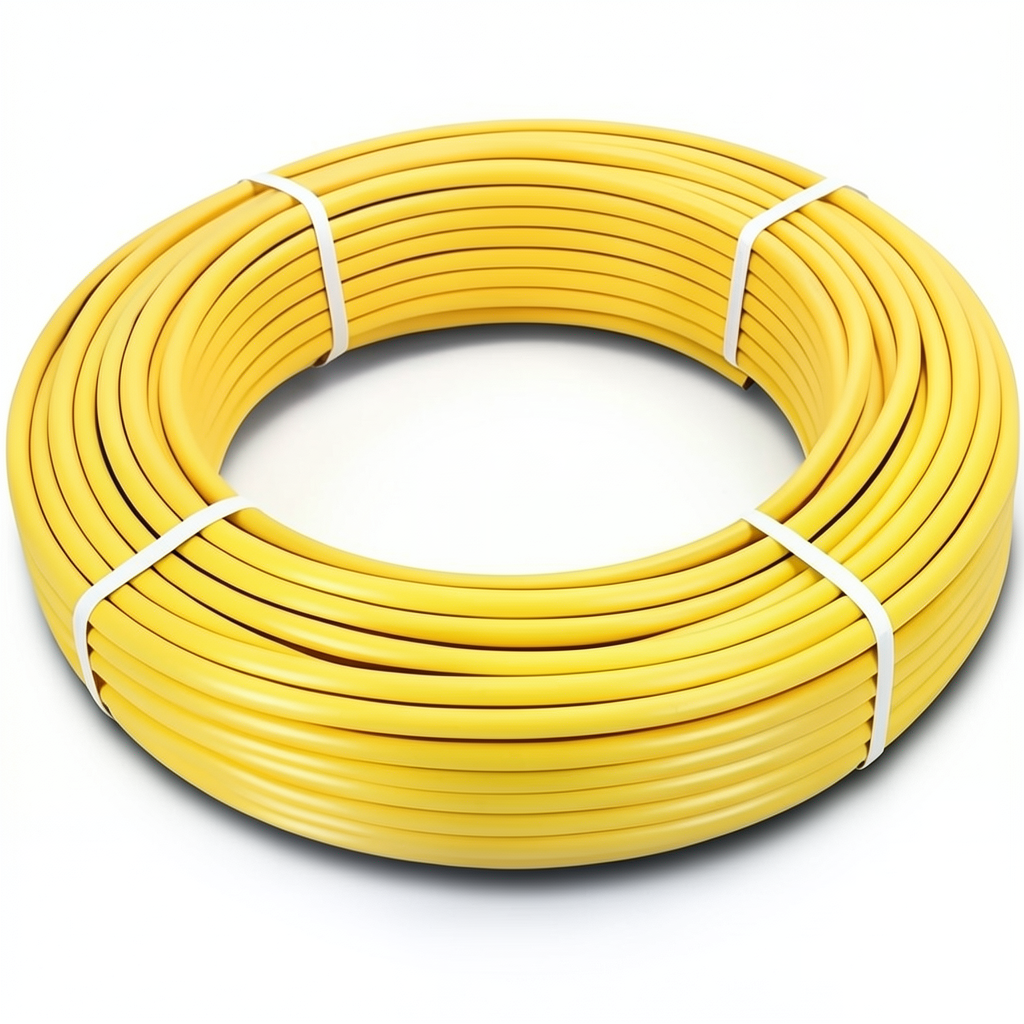أنابيب HDPE PE 80 ضغط 8 بار قطر خارجي 63 مم سمك 5.8 مم لون أصفر