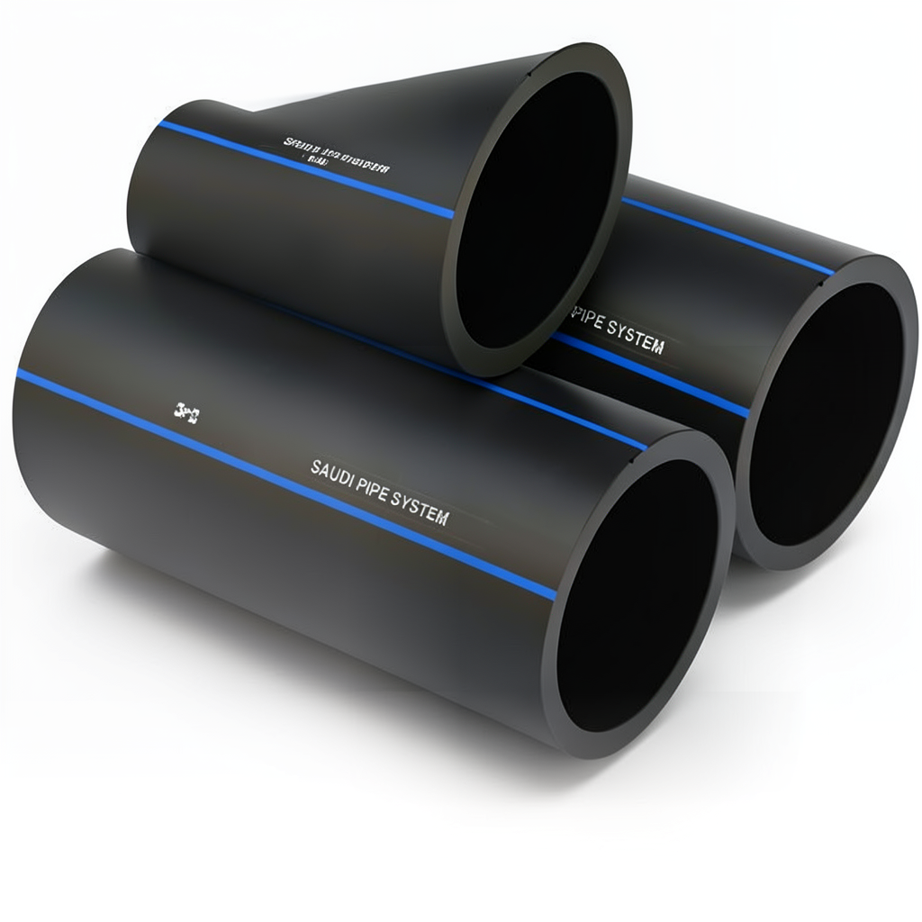 مواسير HDPE السعودي PE 80 ضغط 8 بار قطر خارجي 280 مم سمك 16.6 مم لون اسود | مصنع أنظمة الانابيب السعودي (SPS)