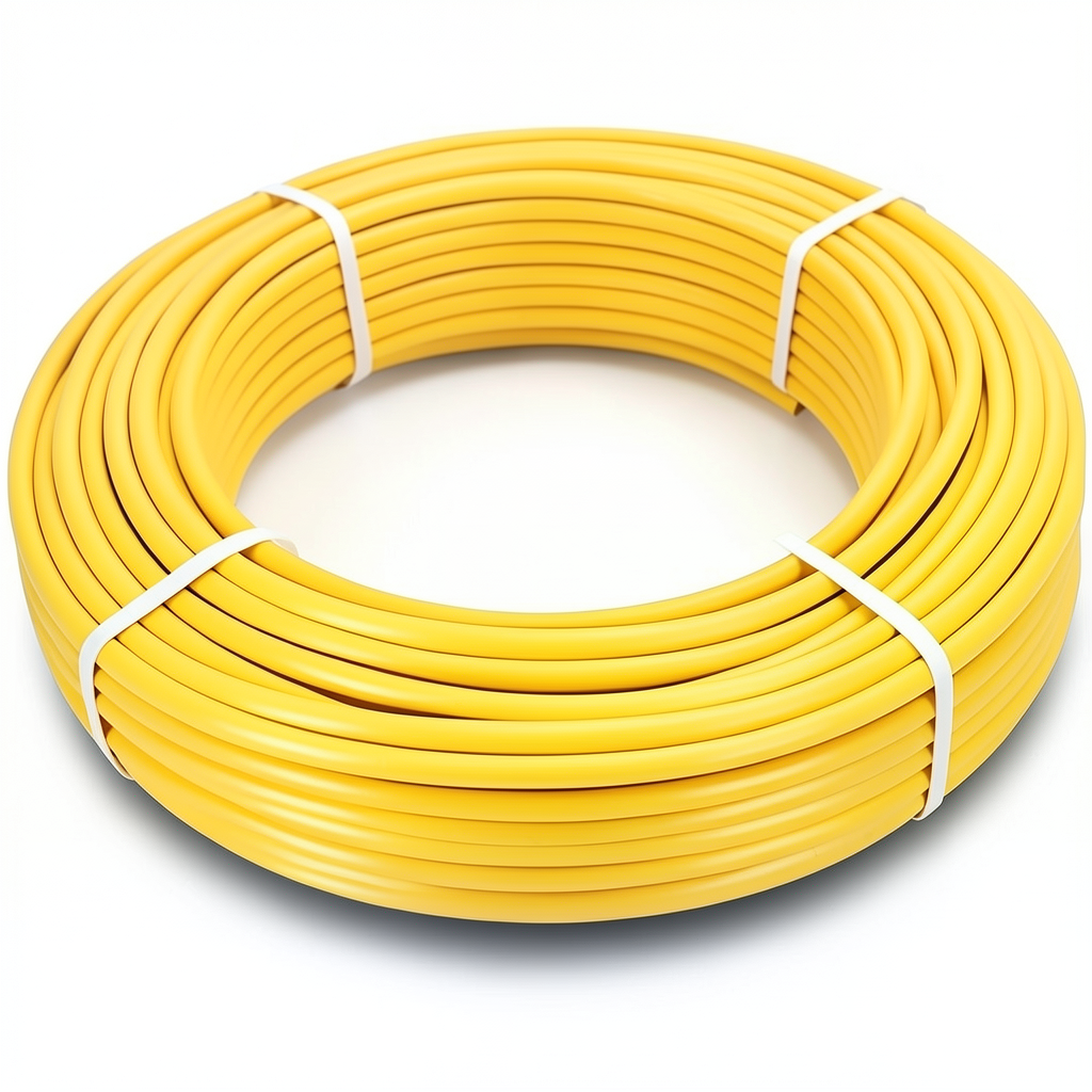 أنابيب HDPE PE 100 ضغط 10 بار قطر خارجي 75 مم سمك 6.8 مم لون أصفر