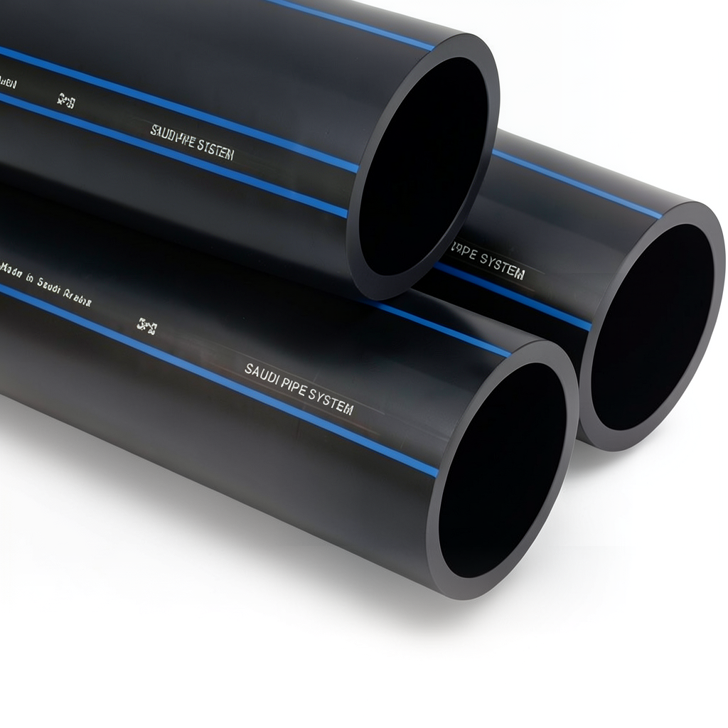 SPS HDPE Pipes PE 80 Pressure 8 Bar Outside Diameter 315 mm Thickness 18.7 mm Black | Saudi Pipes Systems (SPS)