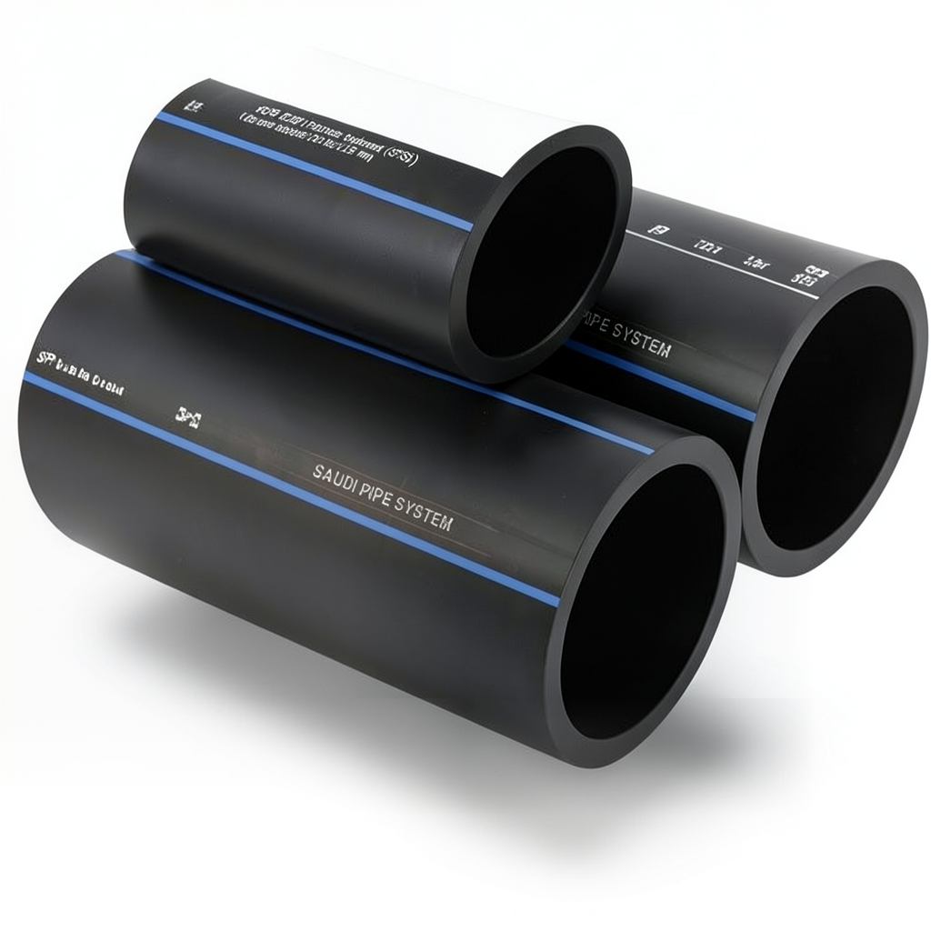 SPS HDPE Pipes PE 80 Pressure 12.5 Bar Outside Diameter 315 mm Thickness 28.6 mm Black | Saudi Pipes Systems (SPS)