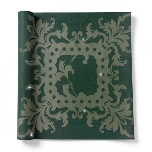 Patterned Wallpaper 10 m x 0.70 m Dark Green, Model 13060