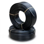 أنابيب HDPE PE 80 ضغط 8 بار قطر خارجي 75 مم سمك 6.8 مم لون اسود