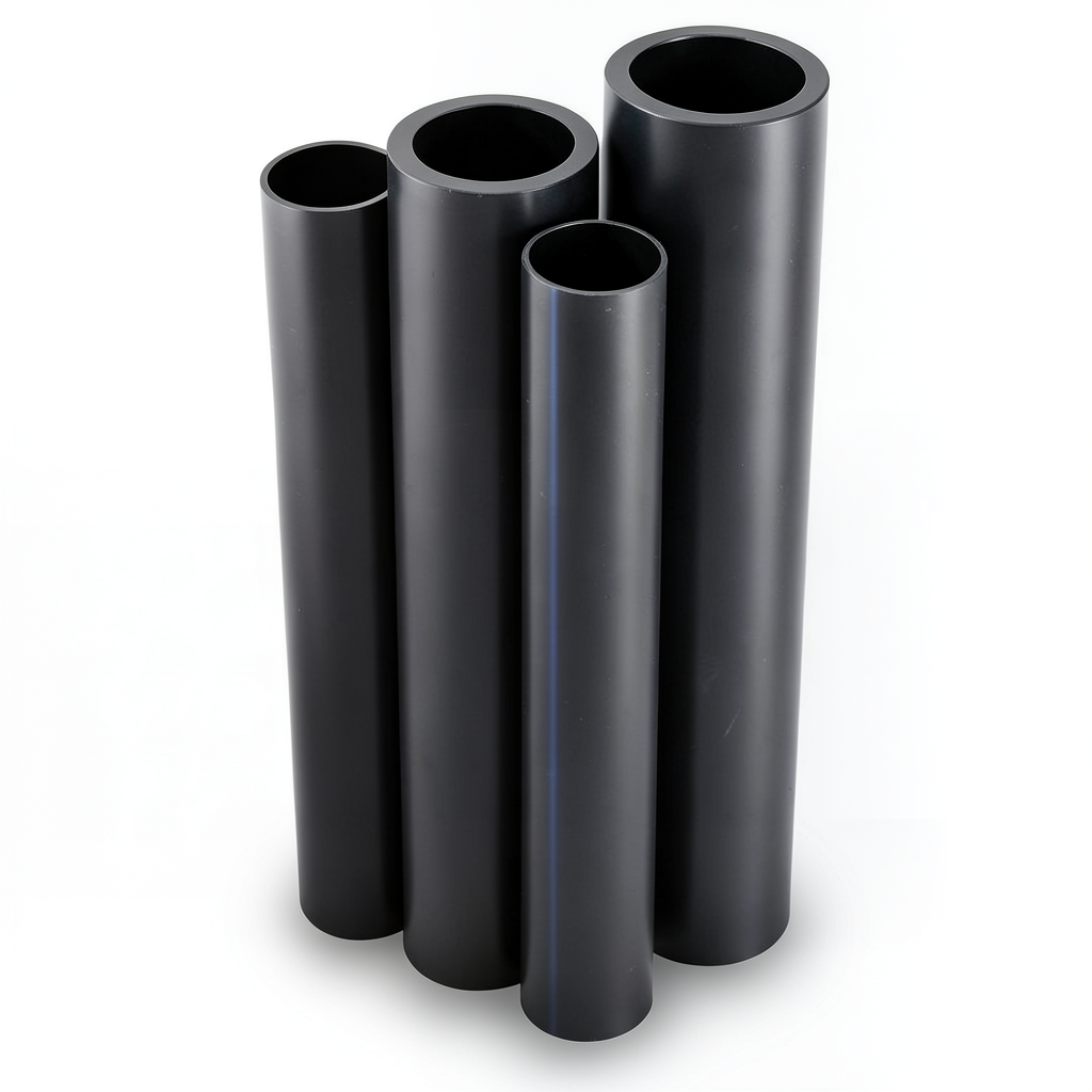 أنابيب HDPE PE 100 ضغط 10 بار قطر خارجي 630 مم سمك 57.3 مم لون أسود