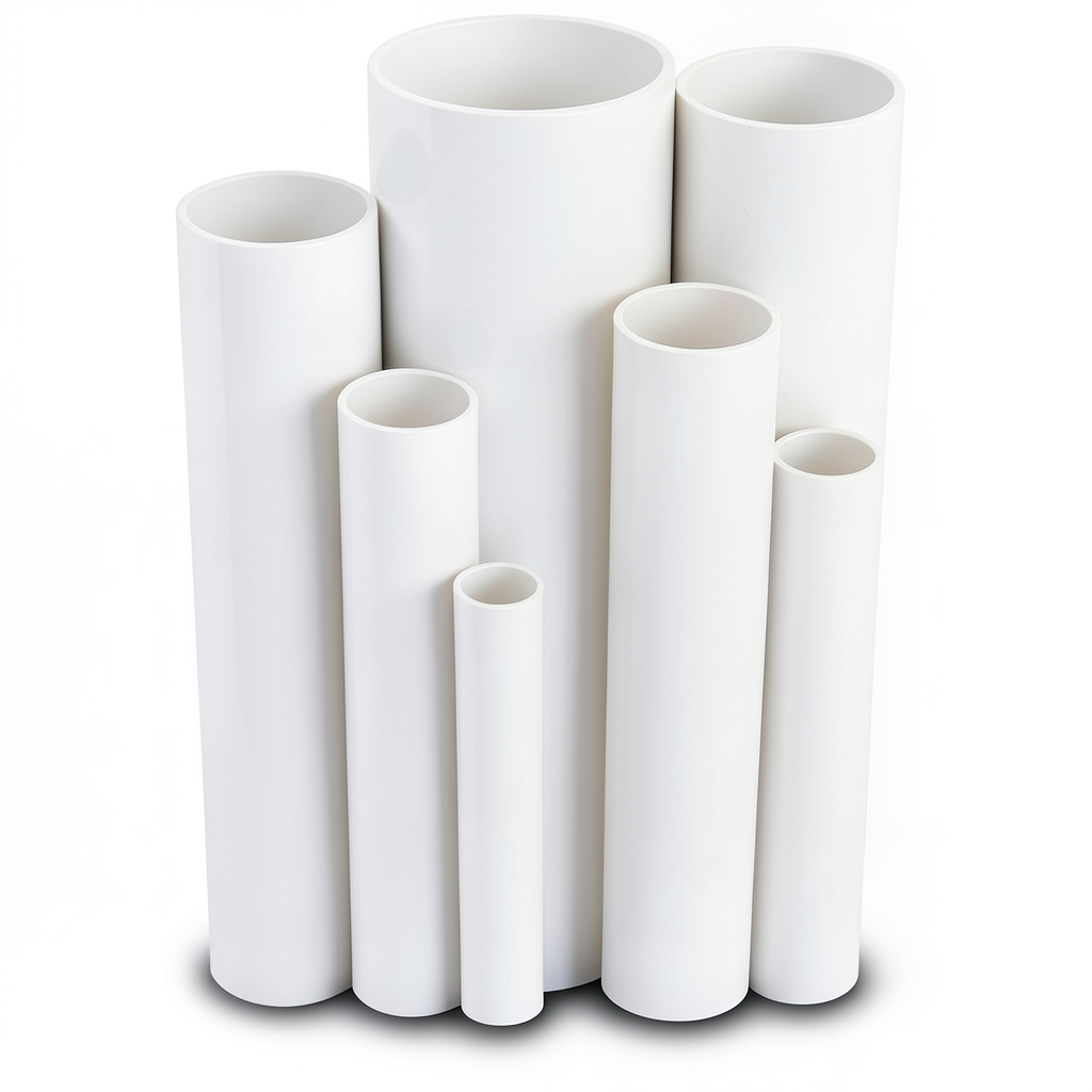 مواسير UPVC جدول 80 مقاس ½ 1 إنش سمك 5.10 مم لون أبيض