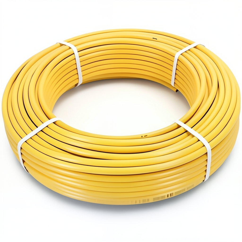 أنابيب HDPE PE 80 ضغط 8 بار قطر خارجي 90 مم سمك 8.2 مم لون أصفر