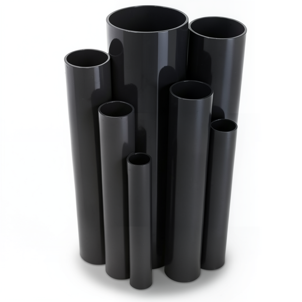 مواسير UPVC ضغط اسمي 16 بار قطر خارجي 225 مم سمك 16.7 مم لون اسود