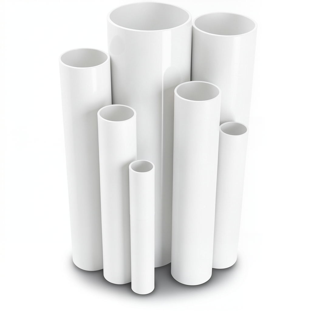 مواسير UPVC جدول 80 مقاس ¼ 1 إنش سمك 4.9 مم لون أبيض