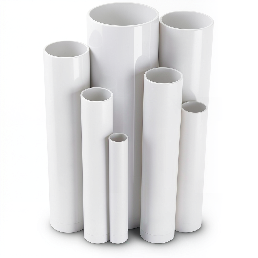 مواسير UPVC جدول 80 مقاس ½ 1 إنش سمك 5.10 مم لون أبيض