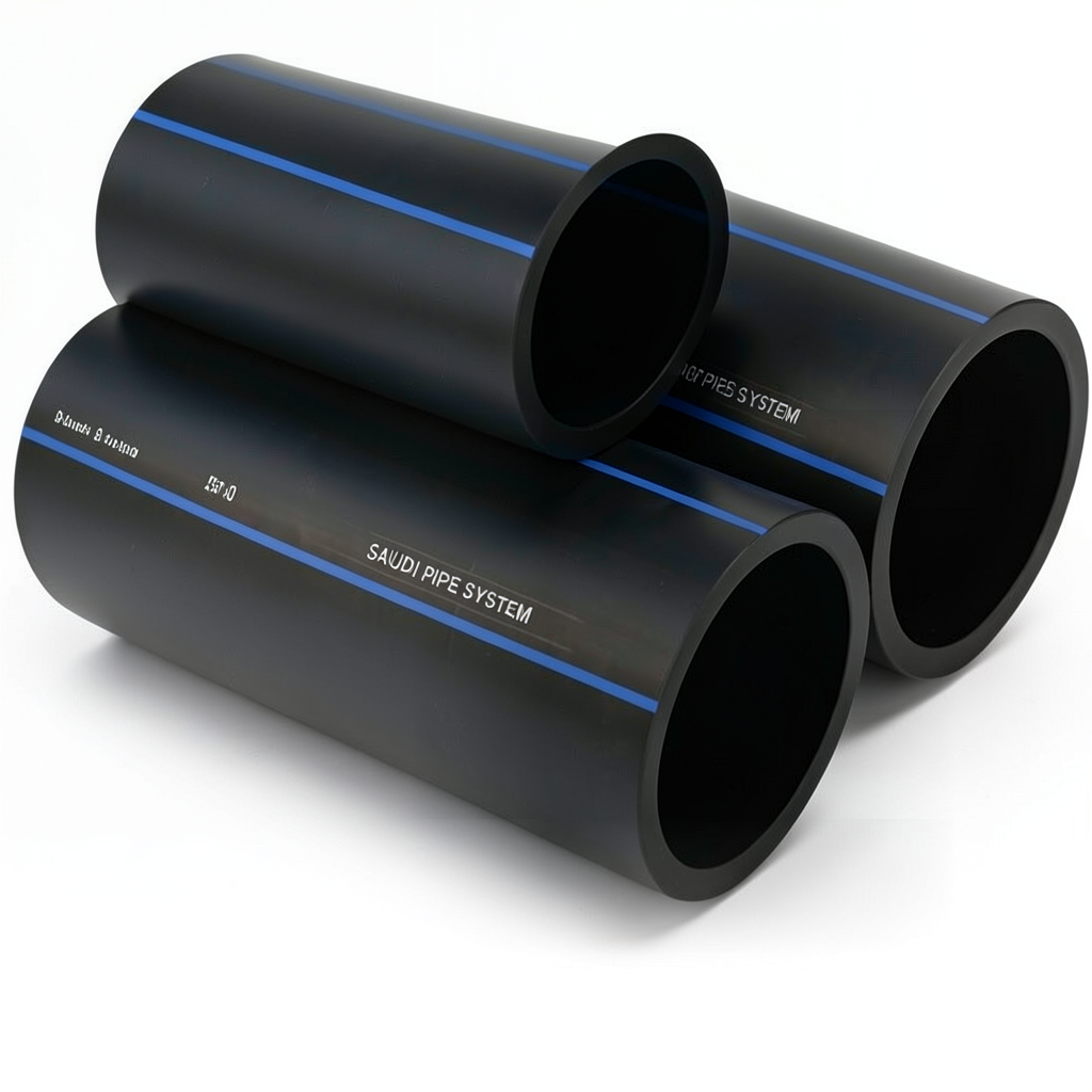 SPS HDPE Pipes PE 80 Pressure 8 Bar OD 450 mm Thickness 26.7 mm Black | Saudi Pipes Systems (SPS)