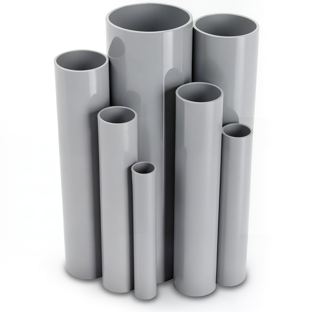 UPVC Pipes Schedule 40 Size ½ inch Thickness 2.8 mm Gray