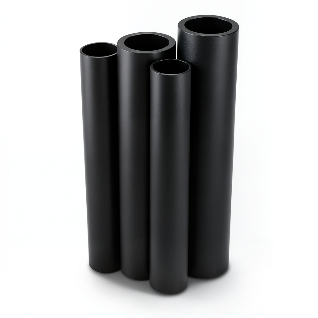 أنابيب HDPE PE 80 ضغط 8 بار قطر خارجي 450 مم سمك 26.7 مم لون أسود