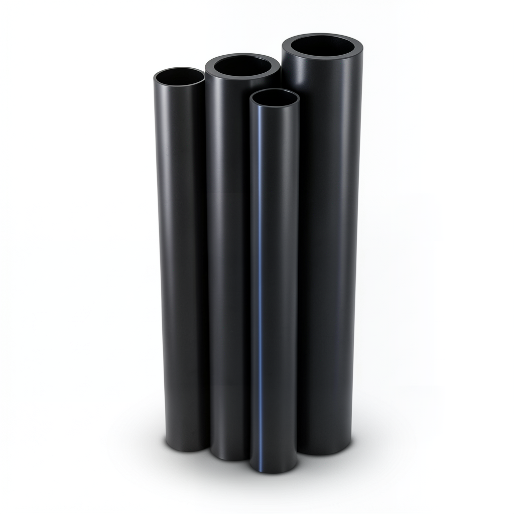 أنابيب HDPE PE 80 ضغط 8 بار قطر خارجي 500 مم سمك 29.7 مم لون أسود