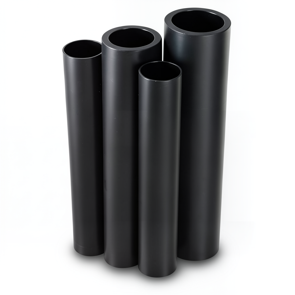أنابيب HDPE PE 80 ضغط 8 بار قطر 560 مم سمك 33.2 مم لون أسود