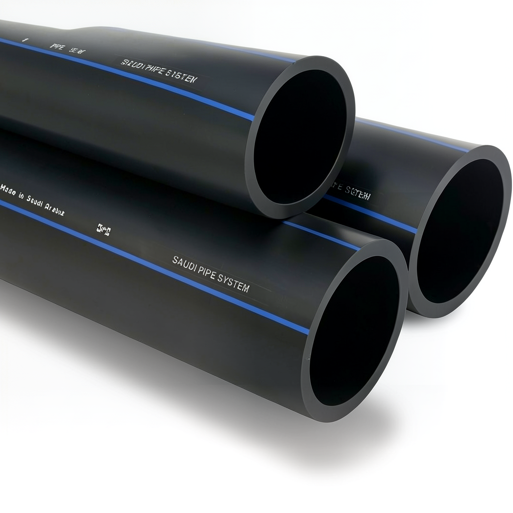 مواسير SPS HDPE PE 80 ضغط 5 بار قطر خارجي 500 مم سمك 19.1 مم لون أسود | مصنع أنظمة الانابيب السعودي (SPS)