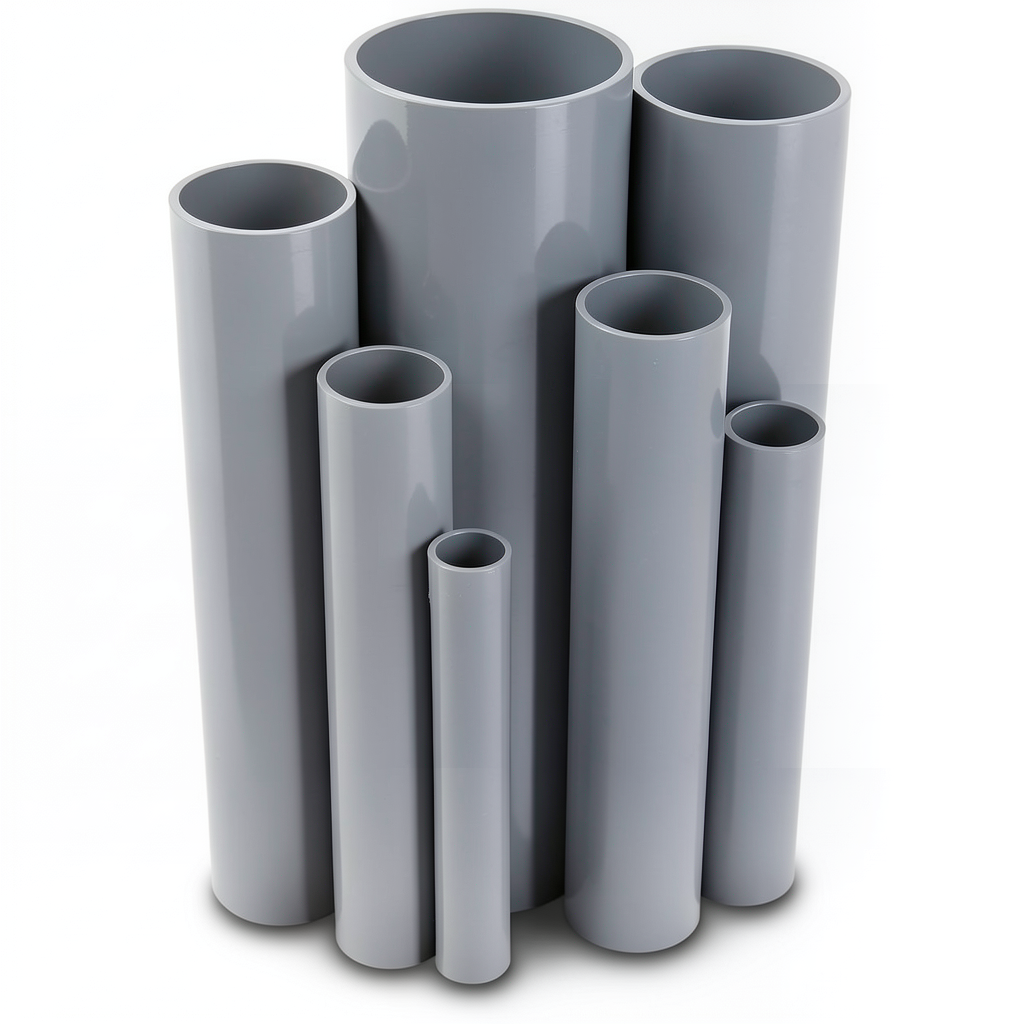 UPVC Pipes Schedule 40 Size ½ inch Thickness 2.8 mm Gray