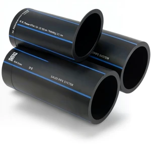 أنابيب HDPE السعودي PE 80 ضغط 12.5 بار قطر خارجي 355 مم سمك 32.2 مم لون أسود | مصنع أنظمة الانابيب السعودي (SPS)