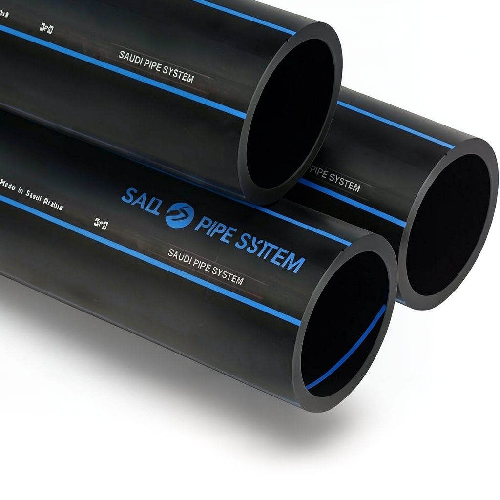 SPS HDPE Pipes PE 80 Pressure 8 Bar Outside Diameter 500 mm Thickness 29.7 mm Black | Saudi Pipes Systems (SPS)