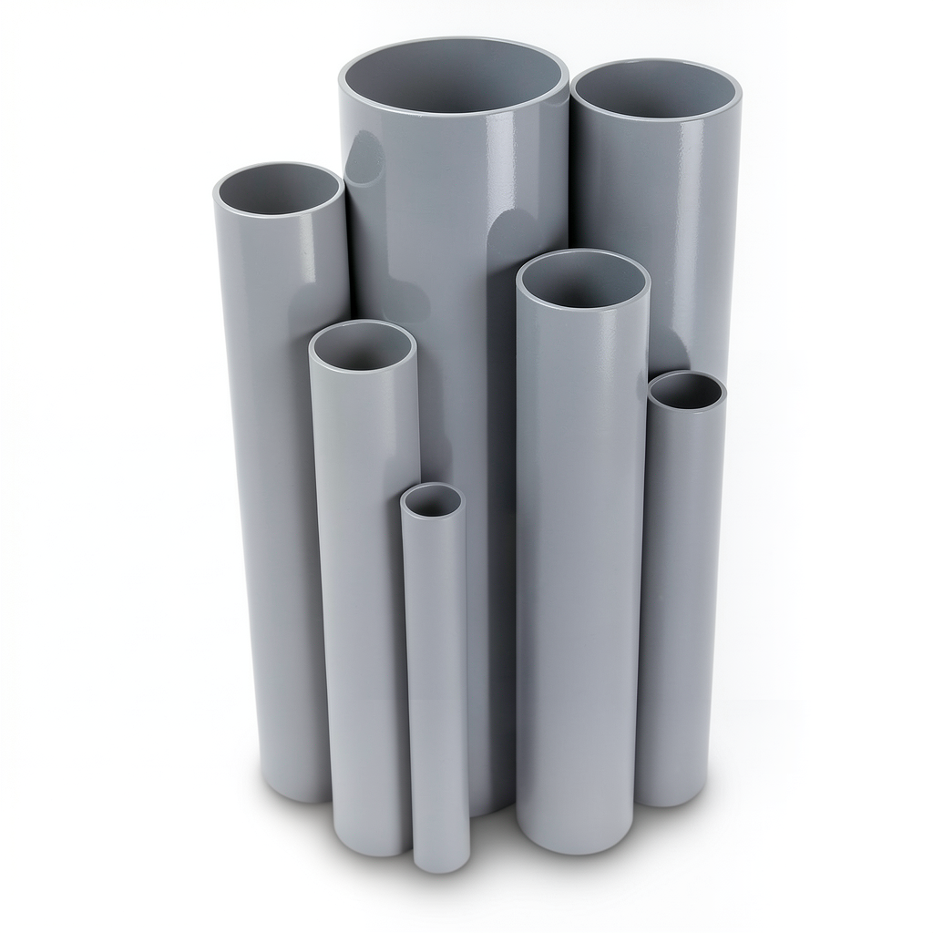 مواسير UPVC جدول 40 مقاس ¾ إنش سمك 2.9 مم لون رمادي